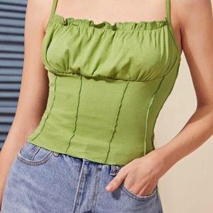 green runched cami top